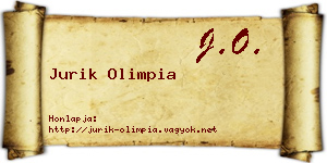 Jurik Olimpia névjegykártya